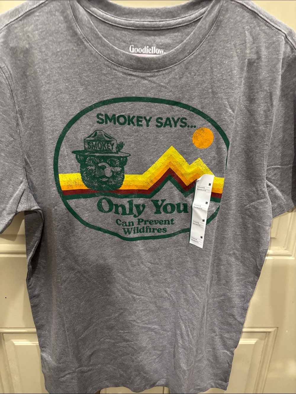 Goodfellow & Co Smokey Says Grey Graphic Tee - Only You Wildfire Message